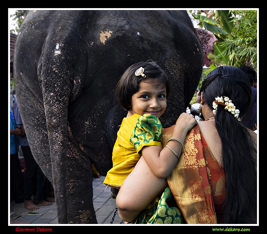 Child at Elephant Festival in Fort Kochi, Kerala, India
