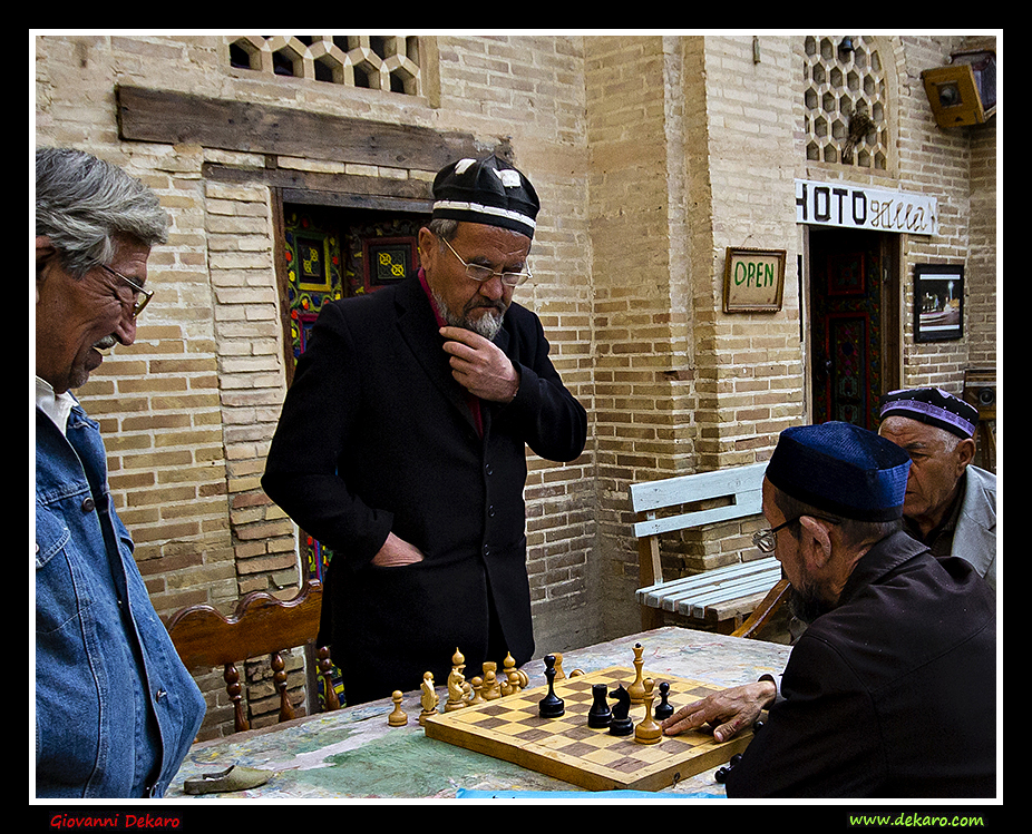 Chess players in Bukhara, Uzbekistan