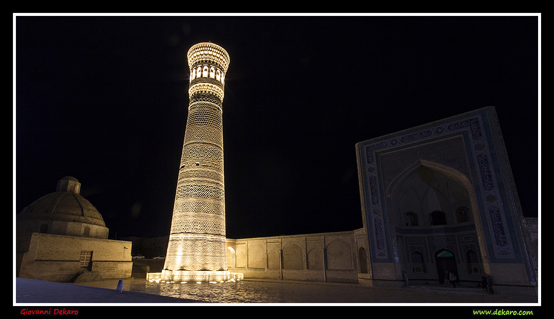 Kalon Minaret by night, Bukhara, Uzbekistan