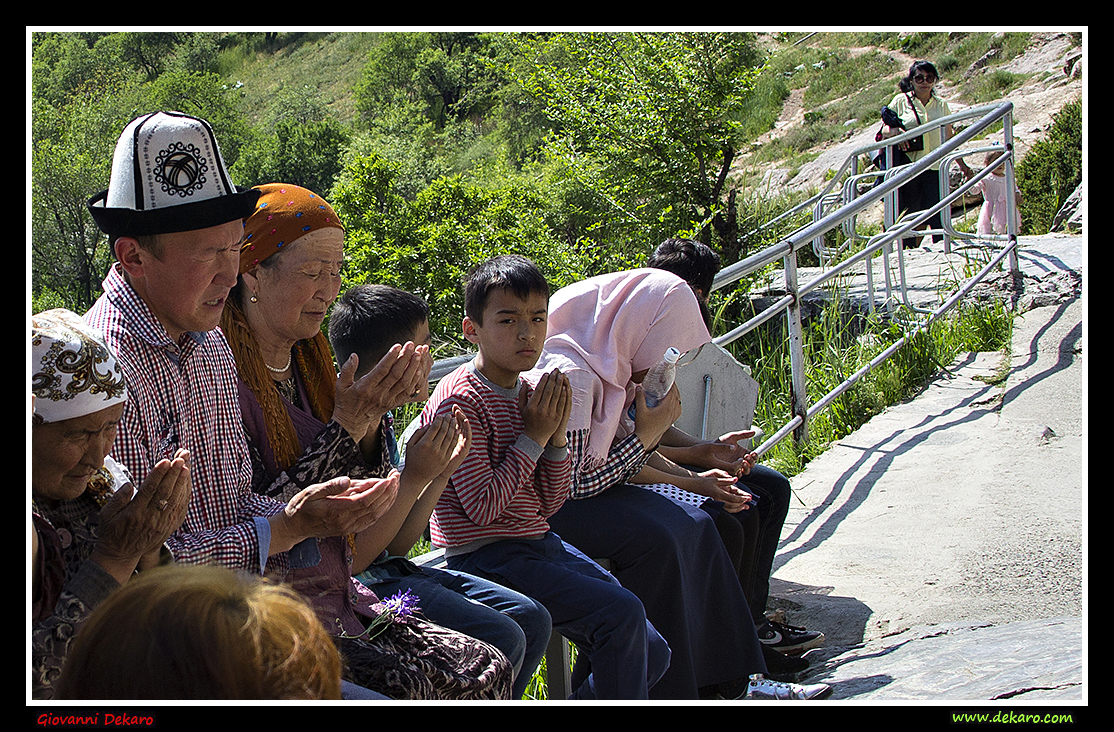 Prayers on Sulayman Mountain in Osh, Kyrgyzstan