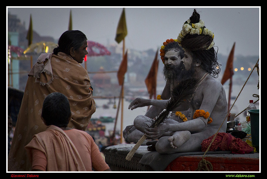 Shiva holy men, Varanasi, India