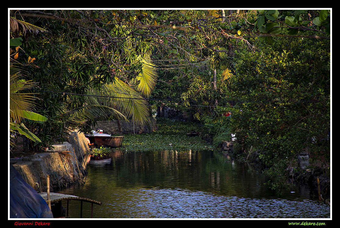 Backwaters canal in Kerala, India