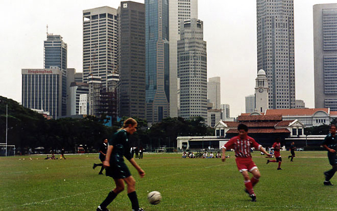 Football match, Singapore, 1997