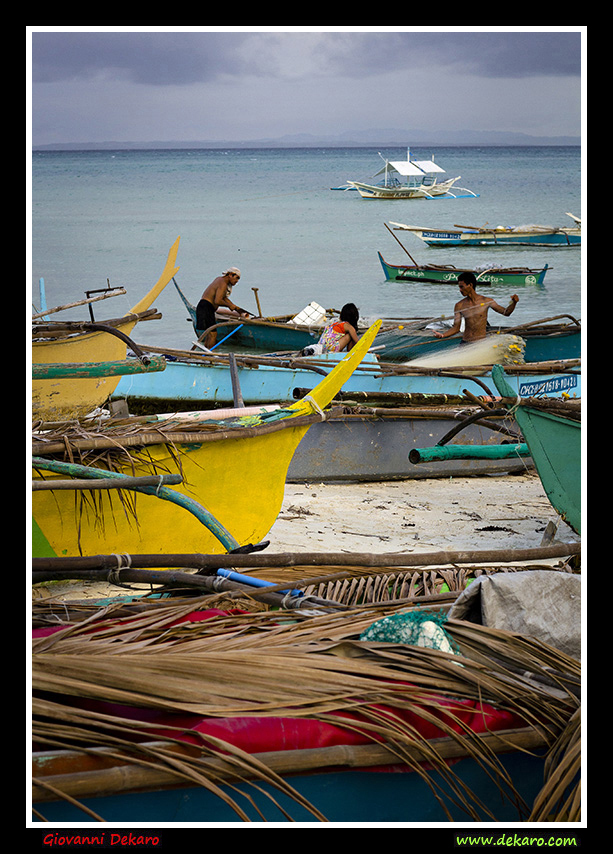 Fishermen boats in Bantayan island, Philippines, 2018