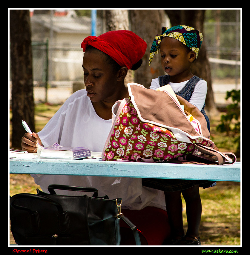 Mother and doughter in Barbados, 2017